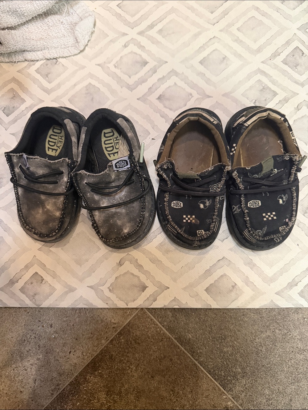 Hey Dude Kids' Slip-On Shoes in Black and Charcoal